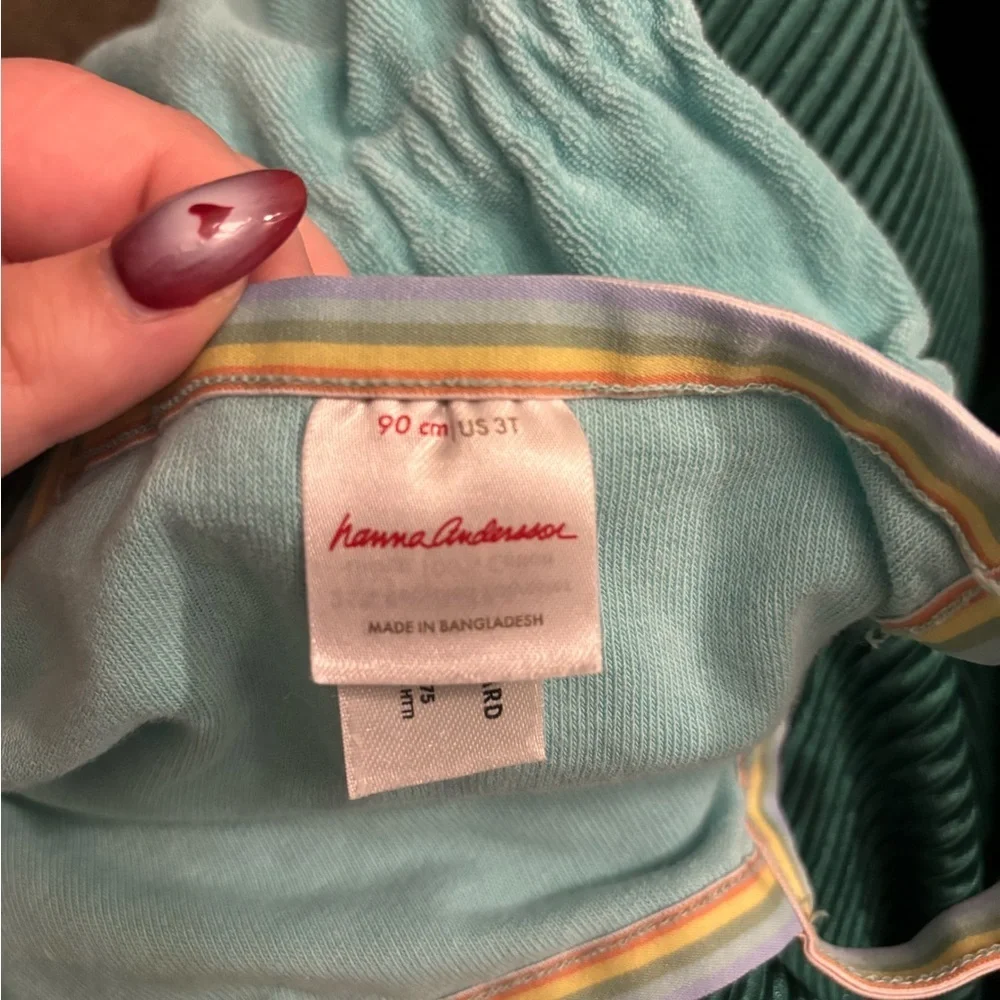 Hanna Andersson 3T Light Blue Kids Swim Coverup with Striped Straps